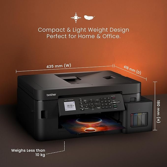 Brother Ink Tank MFC-T930DW New Launch (Print Scan Copy Fax) WiFi Auto Duplex, ADF Printer, 128 MB, Print Pages Upto 15K in Black & 5K in Color Each (CMY) Get Extra Black Ink Bottle, Free Installation - Image 2