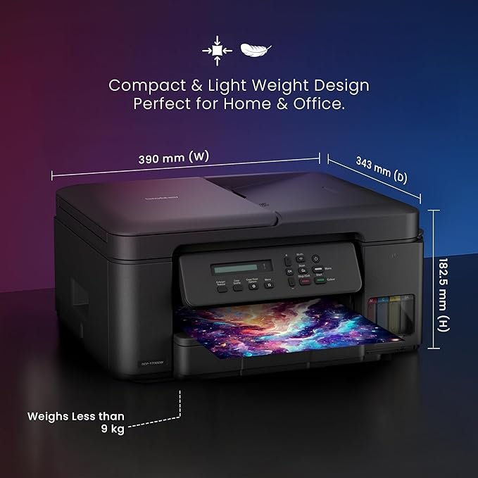 Brother Ink Tank DCP-T730DW (New Launch) WIFI Auto Duplex Color Multifunction Printer (Print Scan Copy), ADF, Print Upto 15K Pages Black & 5K in Color Each for(CMY), Extra Black Ink, Free Installation - Image 2