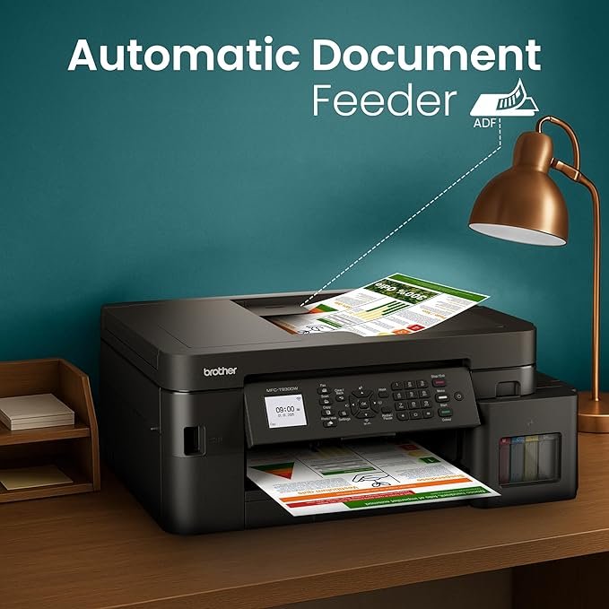 Brother Ink Tank MFC-T930DW New Launch (Print Scan Copy Fax) WiFi Auto Duplex, ADF Printer, 128 MB, Print Pages Upto 15K in Black & 5K in Color Each (CMY) Get Extra Black Ink Bottle, Free Installation - Image 4