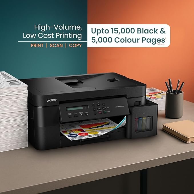 Brother Ink Tank DCP-T830DW (New Launch) WIFI Auto Duplex Color Printer (Print Scan Copy),ADF,LAN, PrintUpto 15K Pages Black & 5K Color Each for(CMY),Extra Black Ink,80 Sheet MP Tray,Free Installation - Image 7