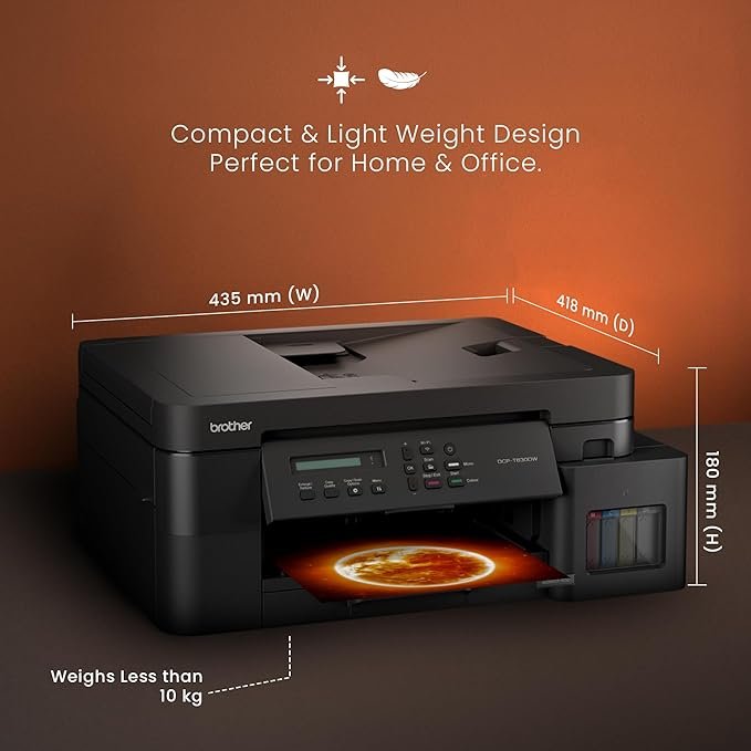 Brother Ink Tank DCP-T830DW (New Launch) WIFI Auto Duplex Color Printer (Print Scan Copy),ADF,LAN, PrintUpto 15K Pages Black & 5K Color Each for(CMY),Extra Black Ink,80 Sheet MP Tray,Free Installation - Image 2